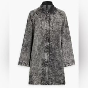 Norma Kamali Distressed Gray Trench Coat